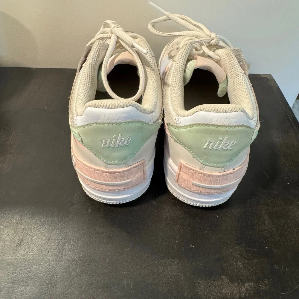 Nike Air Force 1 Shadow Low Top Womens Shoes White‎ Mint Pink Sz 7.5